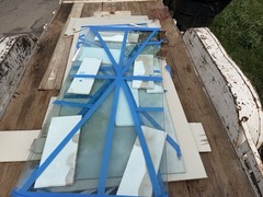 35 in. X 96in tempered glass storefront windows 3/8 thick