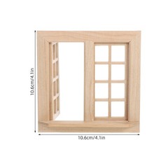3 Set of Durable Mini Wooden Blank Windows Khaki for Mini House Decor
