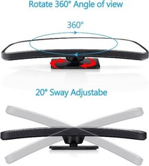 Adjustable Stick-On Blind Spot Mirror for Cars, Wide Angle Convex Rear View Desi