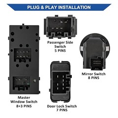 Driver & Passenger Side Power Window Switches & Mirror Door Lock Control