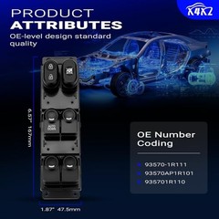 93570-1R111 Front Left Driver Side Power Window Door Lock Switch Single Auto