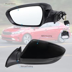 Left Driver Side Mirror Compatible with 2017 2018 Kia Forte with Manual L-5Pins