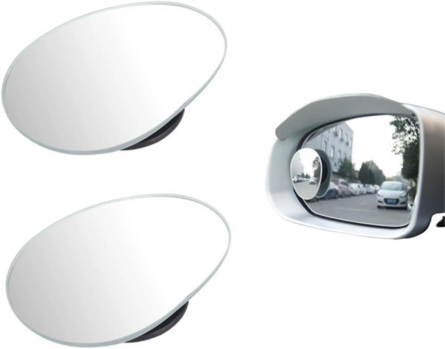 Universal Oval Convex Rear View Mirror Glass, Adjustable for Cars, SUVs, Motorcy