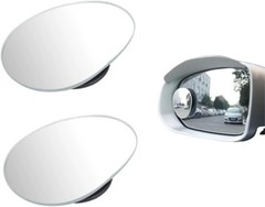 Universal Oval Convex Rear View Mirror Glass, Adjustable for Cars, SUVs, Motorcy