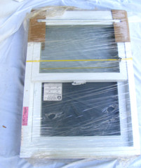 full wood framd window with glass, lock and screen