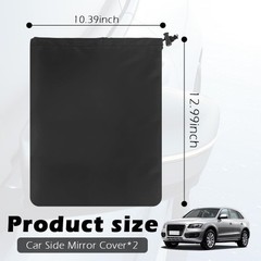 2PCS Side Mirror Covers, Drawstring Design for Dust and Snow Protection, Winter