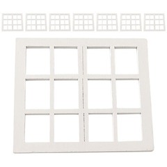 8Pcs Wooden Mini Window Frames for Dollhouse Reusable White Craft Accessories