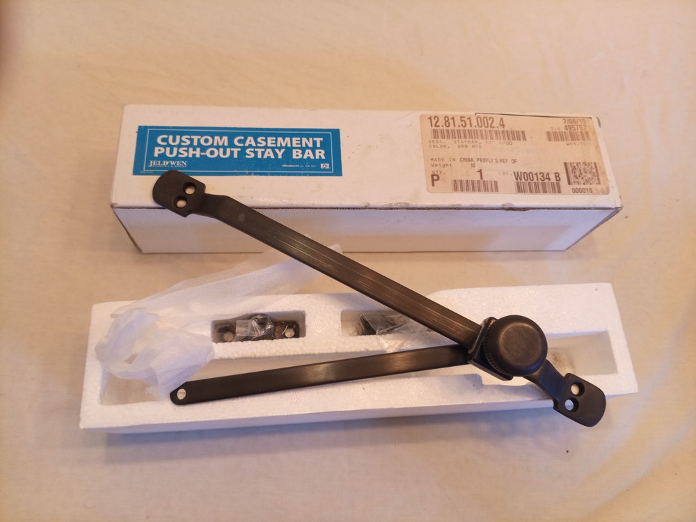 Lot of 2 Jeld-Wen Custom Casement Push-Out Stay Bar 12” – oil rubbed bronze