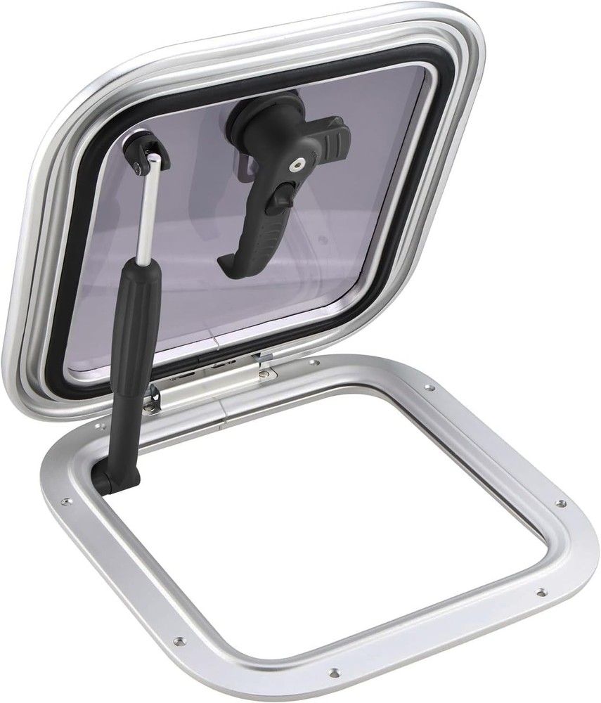 12.7″ Porthole Window Anodized Aluminum Marine Hatch with 10mm Thick Acrylic Lid