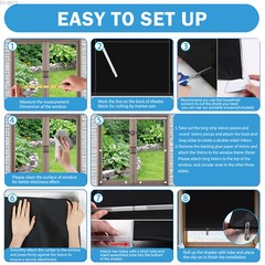 100% Blackout Curtain Bedroom Cordless Blind for Windows Room Door