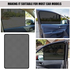 2Pcs Reusable Car Tinted Window Film Black PVC Heat Blocking Insulation