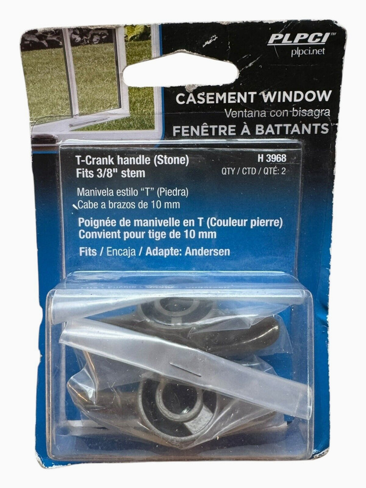 Prime-Line T-Crank Handle 3/8 inch Die-Cast Metal – Stone – 2 Count – H3968