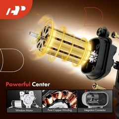 Electric Power Window Regulator with Motor Compatible with Rear Driver (LH)