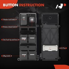 Replacement Driver Master Power Window Switch for 03-04 Honda Accord LX