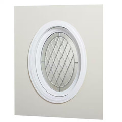 20 In. X 28.75 In. White Triple-Pane Insulated Glass Oval Vinyl Geo Picture Wind