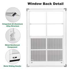 18″ x 27″ Shed Windows 2 Pack – Small Sliding Tempered Glass & Metal Screen, Flu