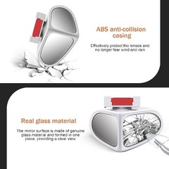 2 PCS Blind Spot Mirror, Double-Sided Wide Angle 360 Degree Adjustable Rearview