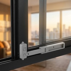 2 Pack Plastic Sliding Window Safety Locks Child Proof Adjustable Grey Home