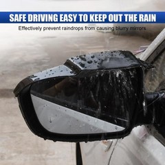2PCS Rearview Mirror Rain Eyebrow, PVC Waterproof Side Mirror Rai Color: Black