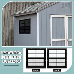 Flush Mount 16” x 16” Shed Windows – Black Aluminum, Screen & Installation Kit