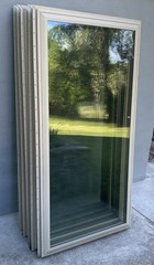 Five 35”x70” Tan Vinyl Picture Windows Double Pane Fully Tempered Glass