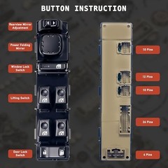 Front Driver Side Master Power Window Switch 15883323 Compatible with Cadillac