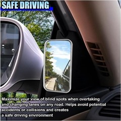 2PCS Rectangular Blind Spot Mirror, 3.5″ x 2″ 360° Rot Color: Rectangle/Silver