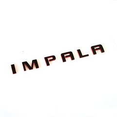 2Pack OEM Side Door Impala Emblems Nameplate Letters Badges Black red