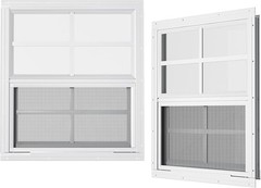 2-Pack White Aluminum Shed & Playhouse Windows with Tempered Glass