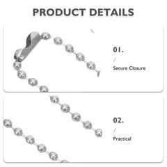 50Pcs Versatile DIY Iron Bead Chains for Keychains and Jewelry Light Grey
