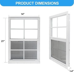 Heavy Duty 2 Pack 14″x21″ Shed Windows – Easy Installation, Stylish & Functional