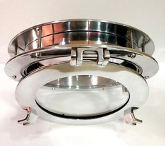 15″ Canal Boat Porthole Window Silver Nickel Door Window Glass Porthole