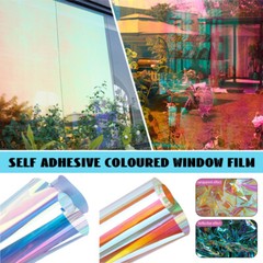 Dichroic Iridescent Window Film Rainbow Self Adhesive Glass Sticker Home Decor