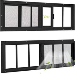 2 Pack Shed Windows 10″x29″ Sliding Windows Transom Window with Tempered Glass