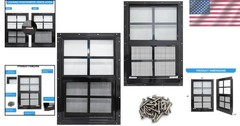 Versatile 2 Pack 12×18 Shed Windows – Black Aluminum with Fiberglass Screen