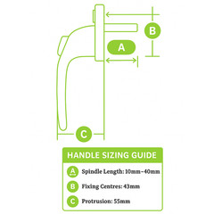 uPVC Window Handle Universal Inline Espag Handle