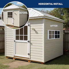 18″X27″ Shed Window for Chicken Coop, Playhouse and Mobihome, White Shed Windows