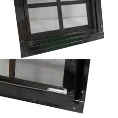 2 Pack 12×18 Shed Windows with Black Frame, Tempered Glass & Screen for Coop, Ga