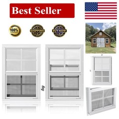 Sleek White 18″ x 27″ Aluminum Shed Windows – 2 Pack for Easy Installation