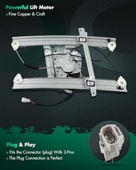 Driver Side Power Window Regulator With Motor Front Left Black/White