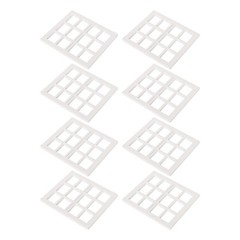 8Pcs Miniature Wooden Window Frames White Reusable Dollhouse Decoration