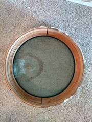 Andersen Round Window Green Flange with interior Wood Trim piece