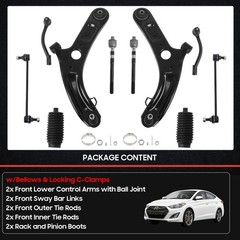 10Pcs Front End Suspension Kit for 2011-2016 Hy-undai Elantra Sedan/ 12-17 Ve…