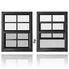 2 Pack 18″ x 23″ White Shed Windows – Flush Mount Aluminum