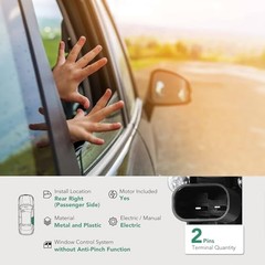 Power Window Regulator with 2-Pin Motor Assembly for Buick Rear Passenger Side